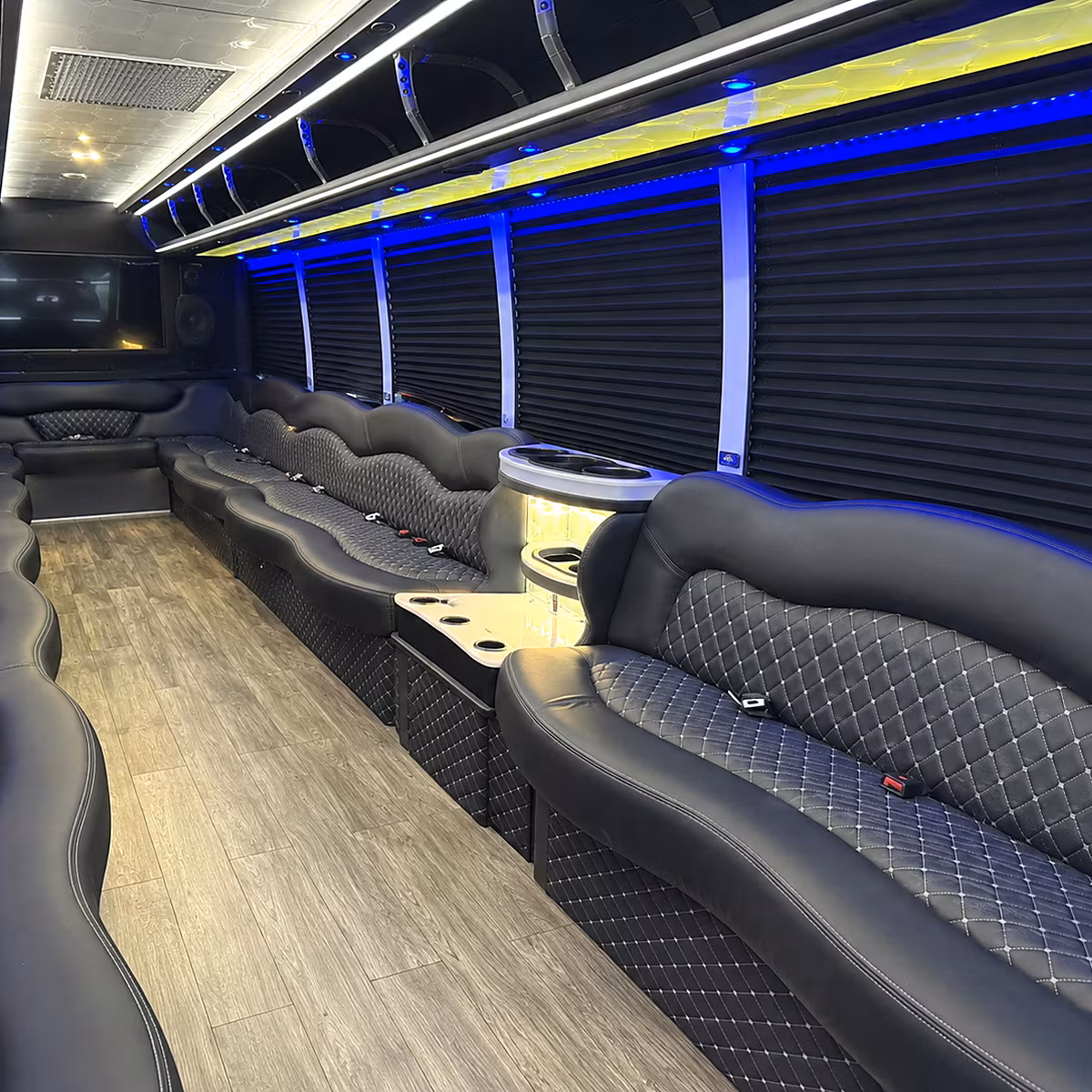 brick party bus rental interior